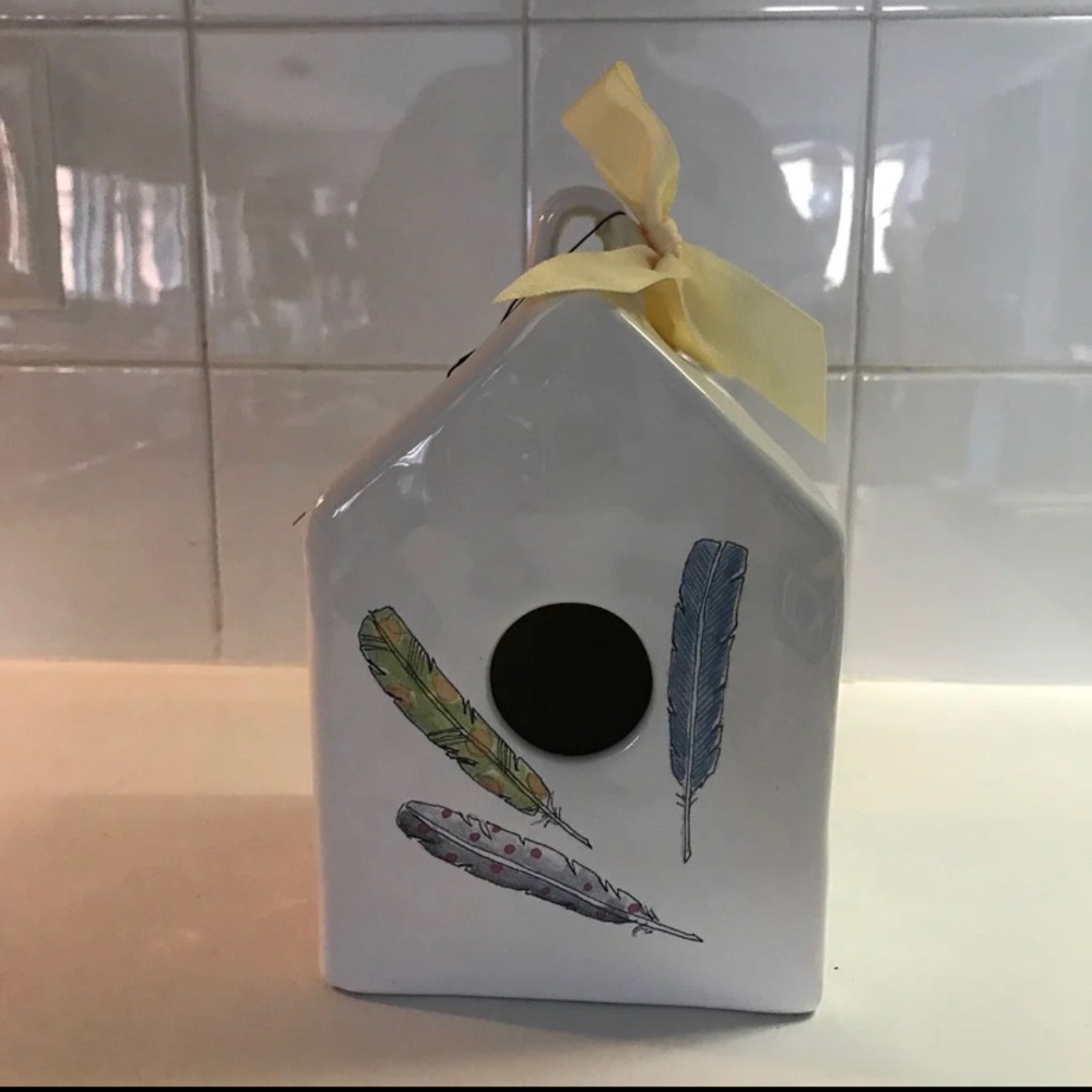 Rae Dunn Birdhouse Feather Design